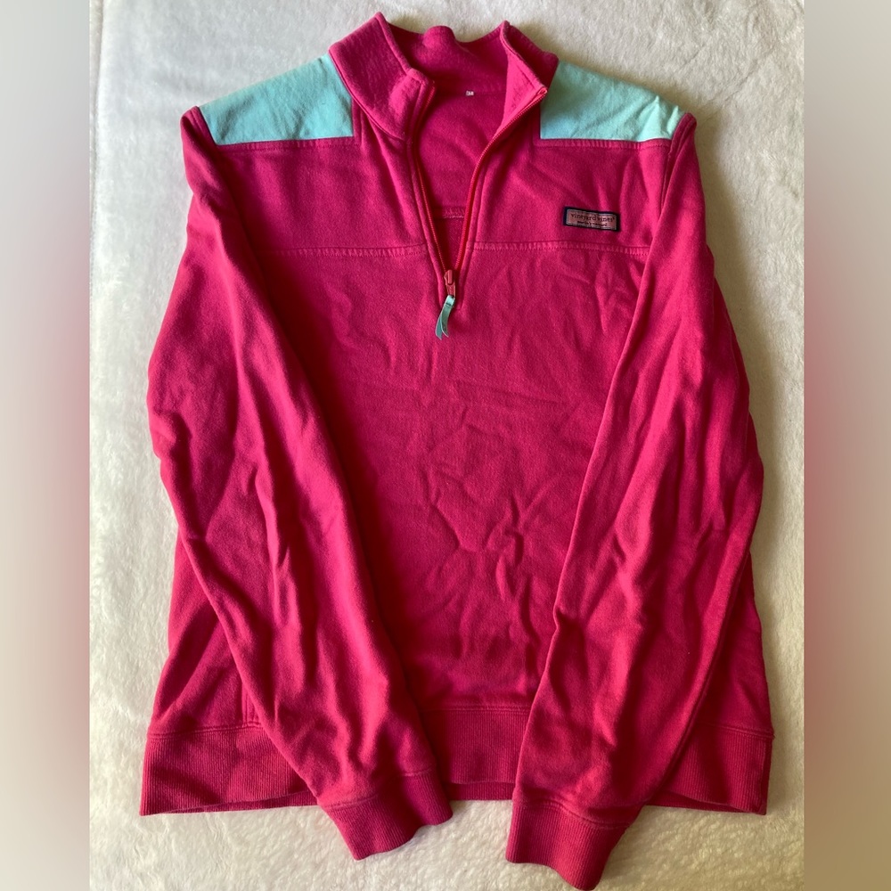 Vineyard vines pink and teal shep shirt size M